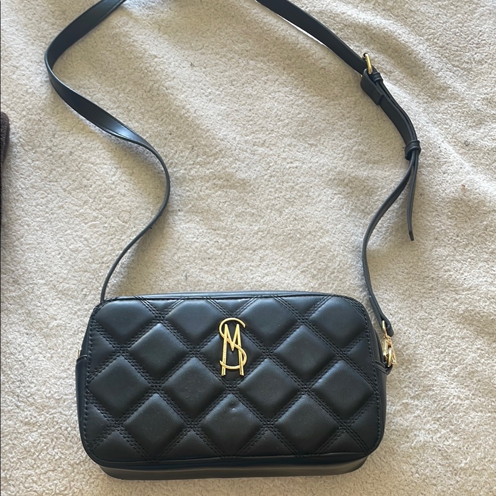 Black Quilted Leather Crossbody Bag